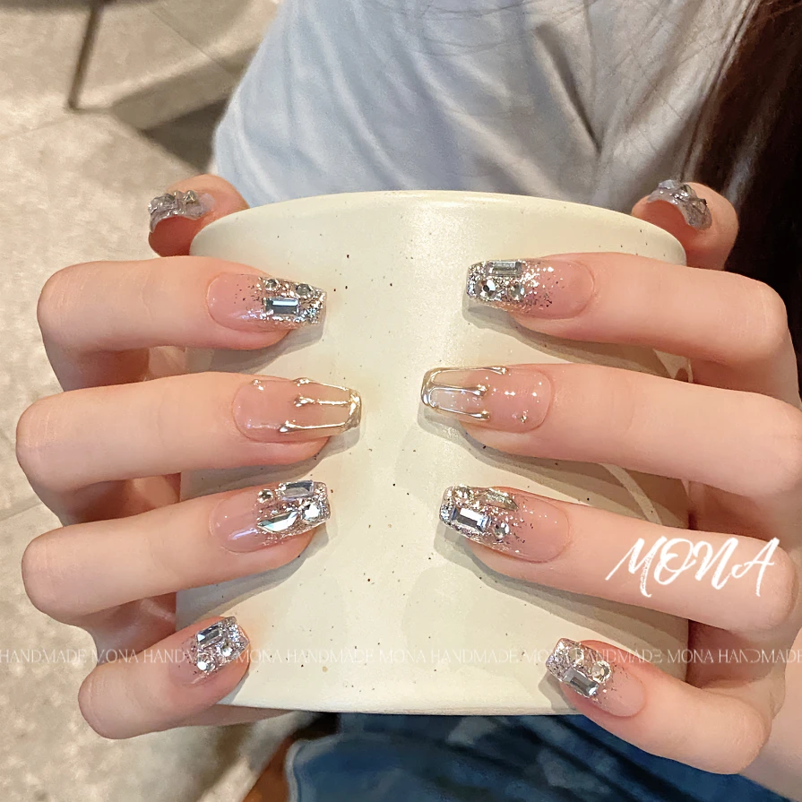茉哉KK【冰透蛋壳】茉哉纯手工美甲可拆卸穿戴甲A0926/927/A0430