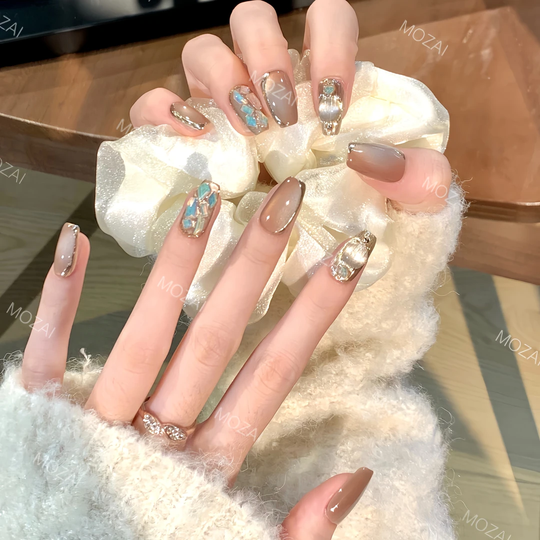 茉哉【乌木】茉· 纯手工定制美甲可拆卸穿戴甲A1539/A1540/A1541