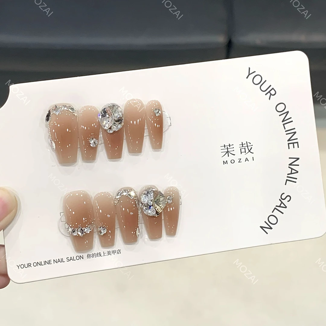 茉哉安娜高定【施家全华/鎏金琥珀】纯手工定制美甲拆卸穿戴甲A3134