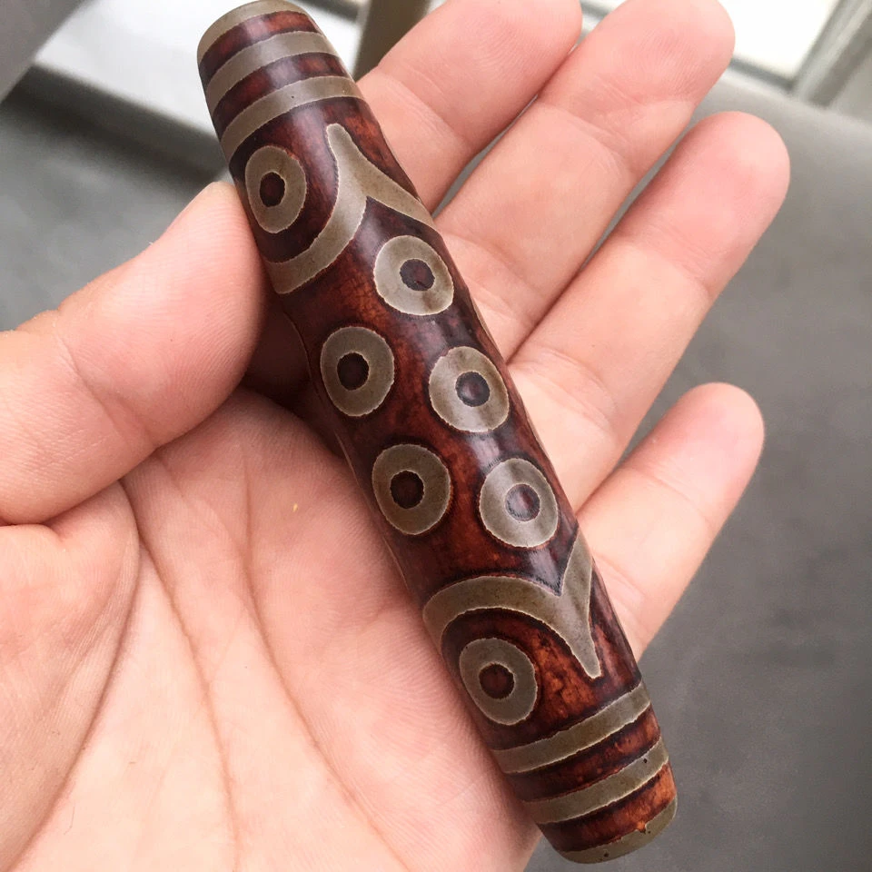 藏传红玛瑙21眼玛瑙手把件男女款二十一眼玛瑙手把件送挂绳带证书