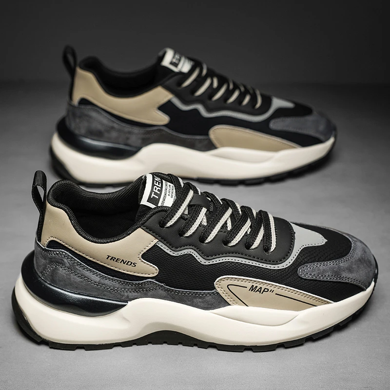 阿甘男鞋秋季跑步休闲运动鞋男士青少年百搭厚底老爹潮鞋2023新款