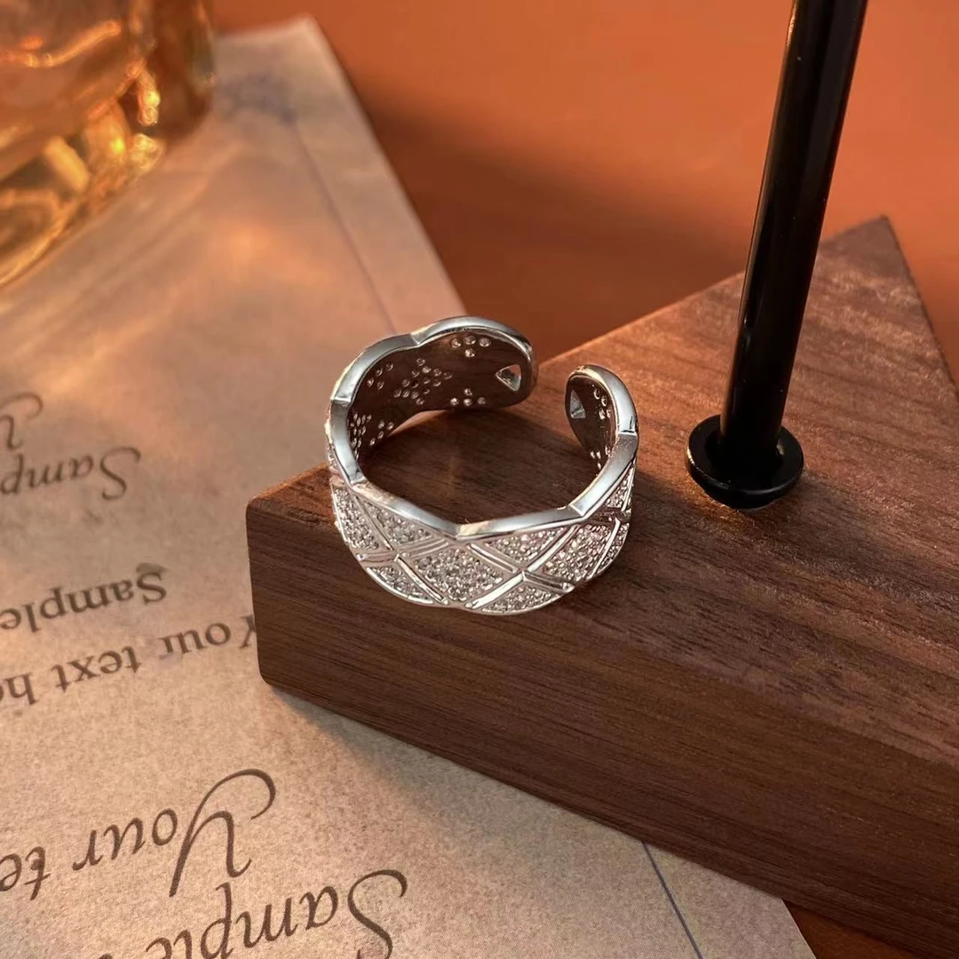 精致编织几何菱形戒指时尚气质百搭（MH0934）