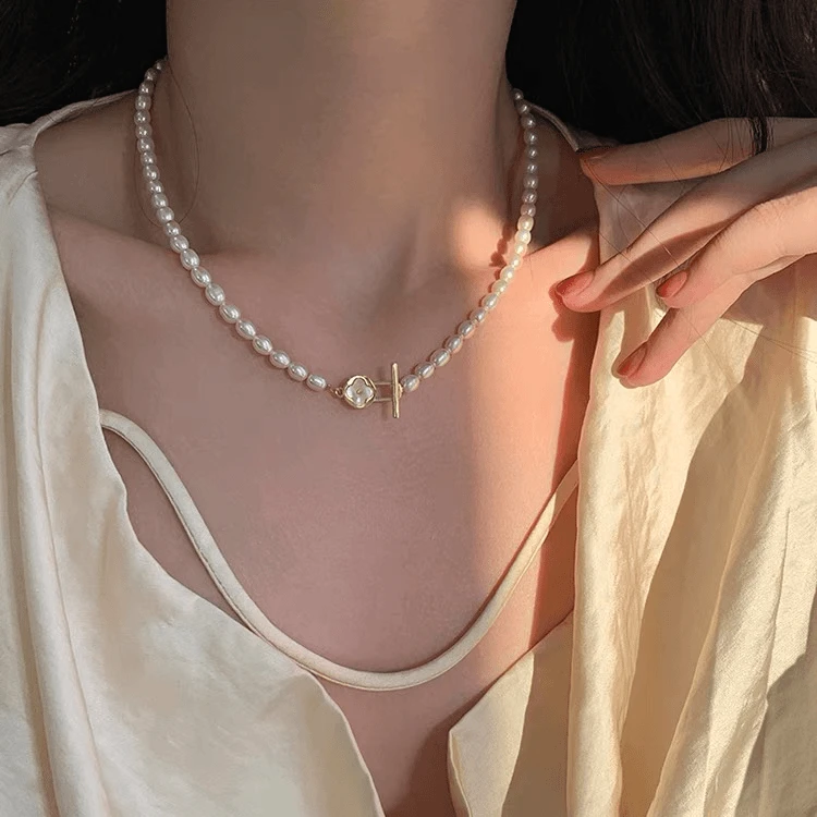 天然珍珠项链女经典四叶草颈链女高级感时尚百搭