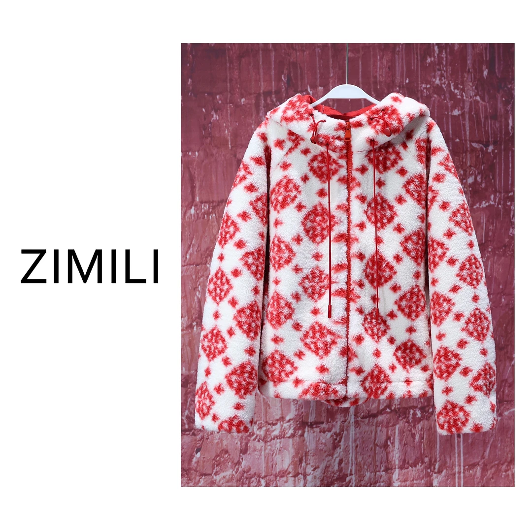 【亮哥女装】2024冬季潮牌《瑞雪漫舞遍云霄》圣诞红加厚外套5795