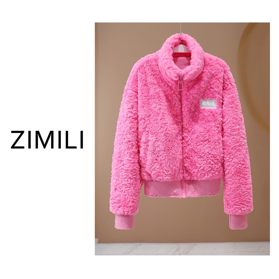 【LIANG哥女装】冬季樱花粉减龄感毛毛衣时尚气质保暖外套5097