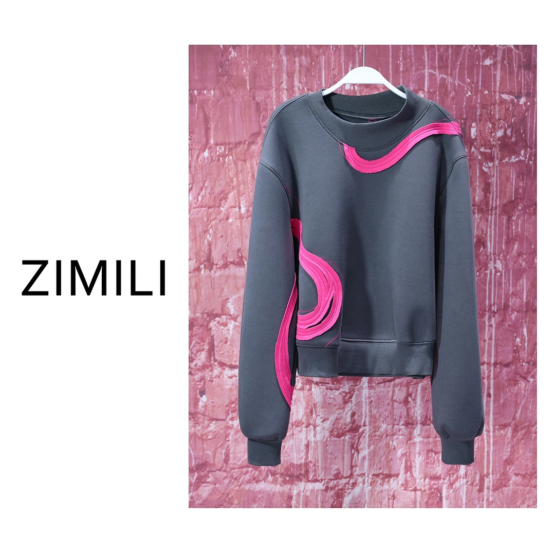 【LIANG哥女装】2024小众设计师《优雅且有力量》大象灰加厚卫衣5835