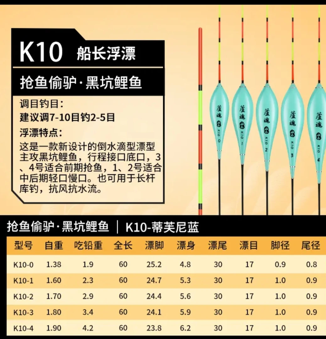 船长卢魂系列60长K10浮漂行程浮漂