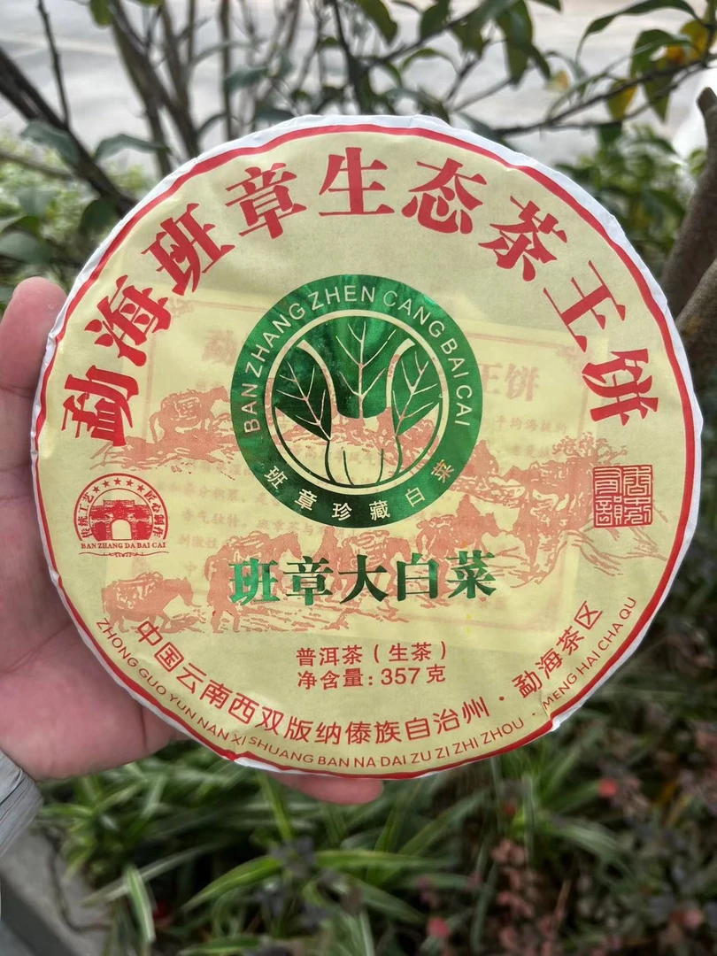 2023年早春班章大白菜,茶气十足,普洱生茶357克/饼生态茶厂工艺