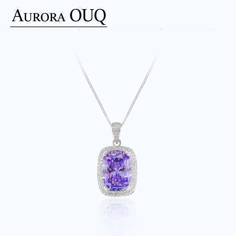 链子925银合成锆石 【琴愿为你】绿项链吊坠ZD1406