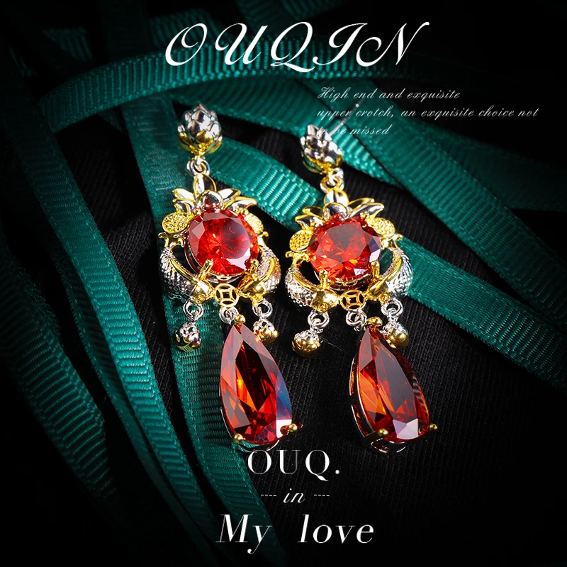 合金合成锆石耳饰 【琴愿为你】时尚大气轻奢耳坠ZE190215