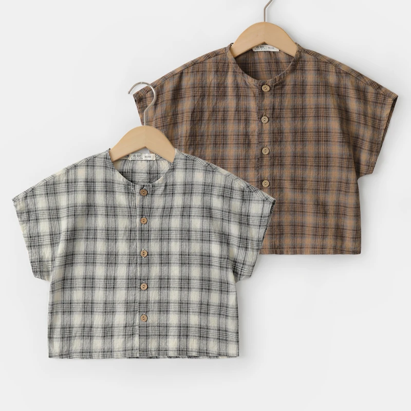 【潮酷时尚】U14848男童无袖衬衫夏装夏款童装儿童宝宝衬衣短袖潮