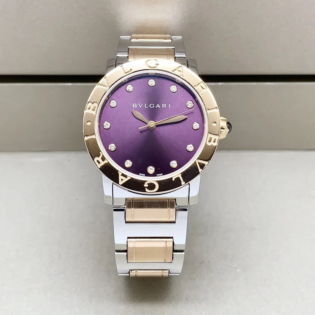 99新 BVLGARI/宝格丽 间金/33mm/自动机械女表