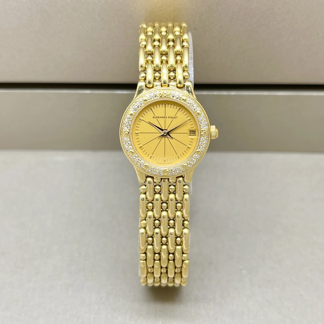 95新 AIPE/爱彼 22.5mm/18k金原钻/石英气质优雅女士手表