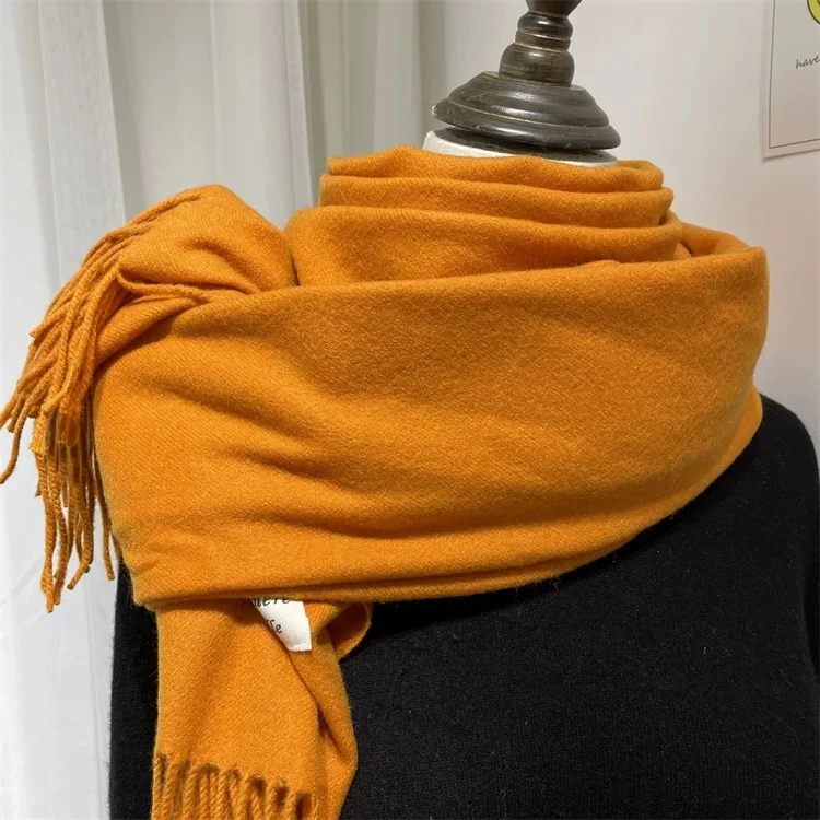 纯色仿羊绒围巾女冬季超大日系韩版加厚百搭学生情侣保暖围脖披肩