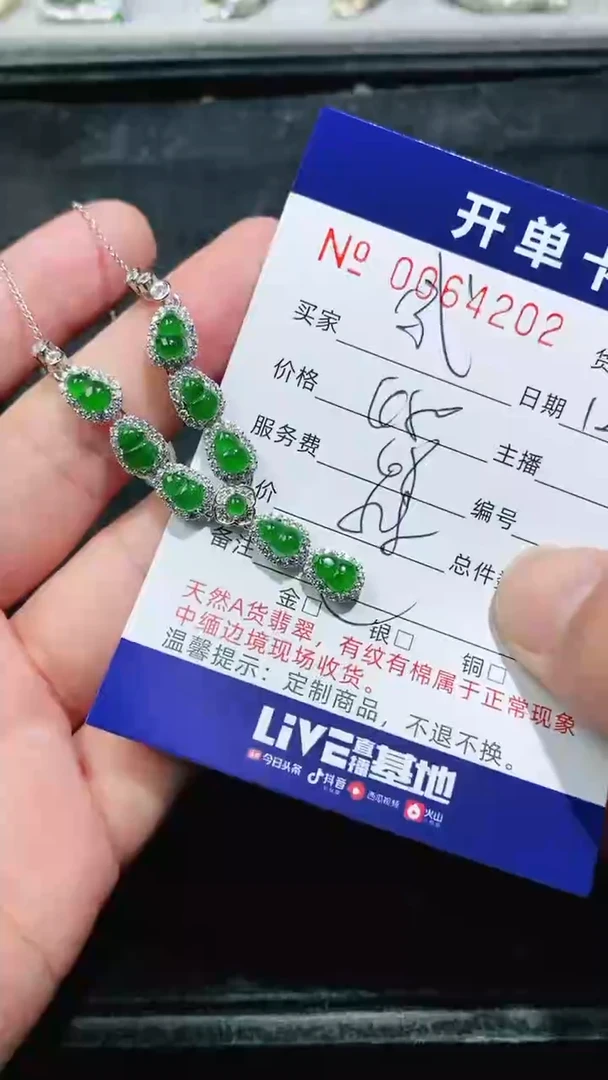 【闪购商品】翡翠项链银S925镶嵌4202