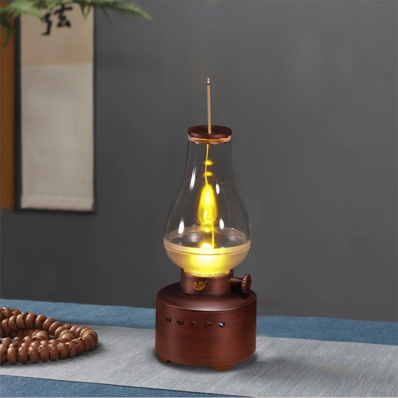 古典煤油灯音乐机家居香薰机复古创意摆件