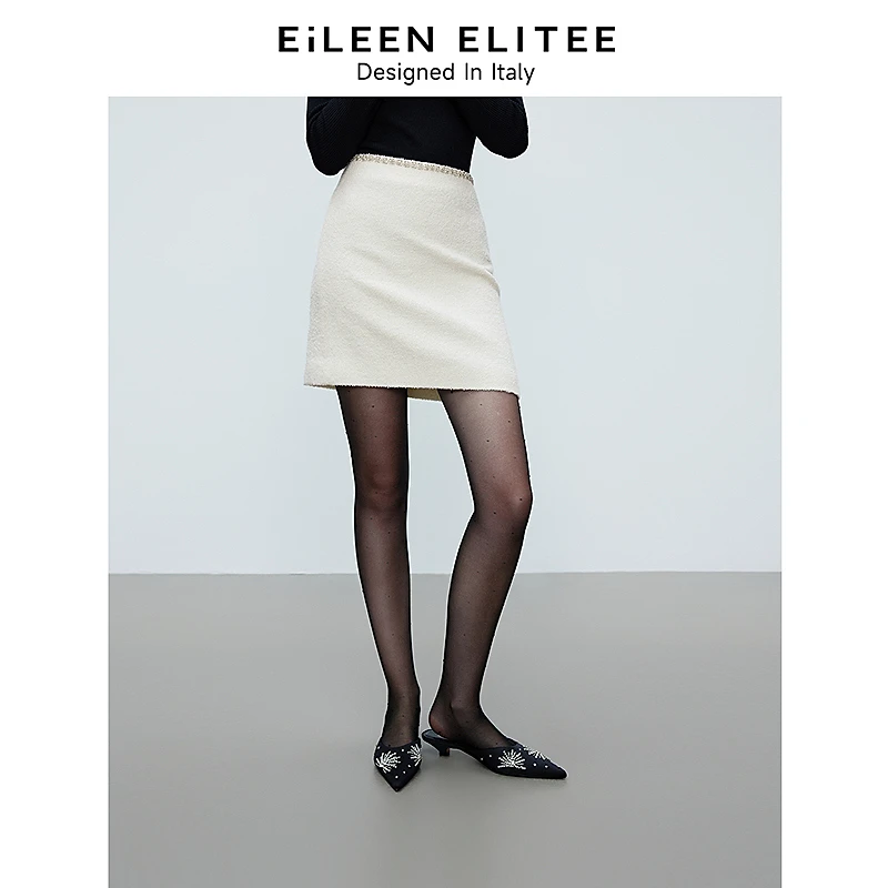 朗姿欧洲EiLEEN ELITEE2025年春季新款白色气质高级感裙子欧若风