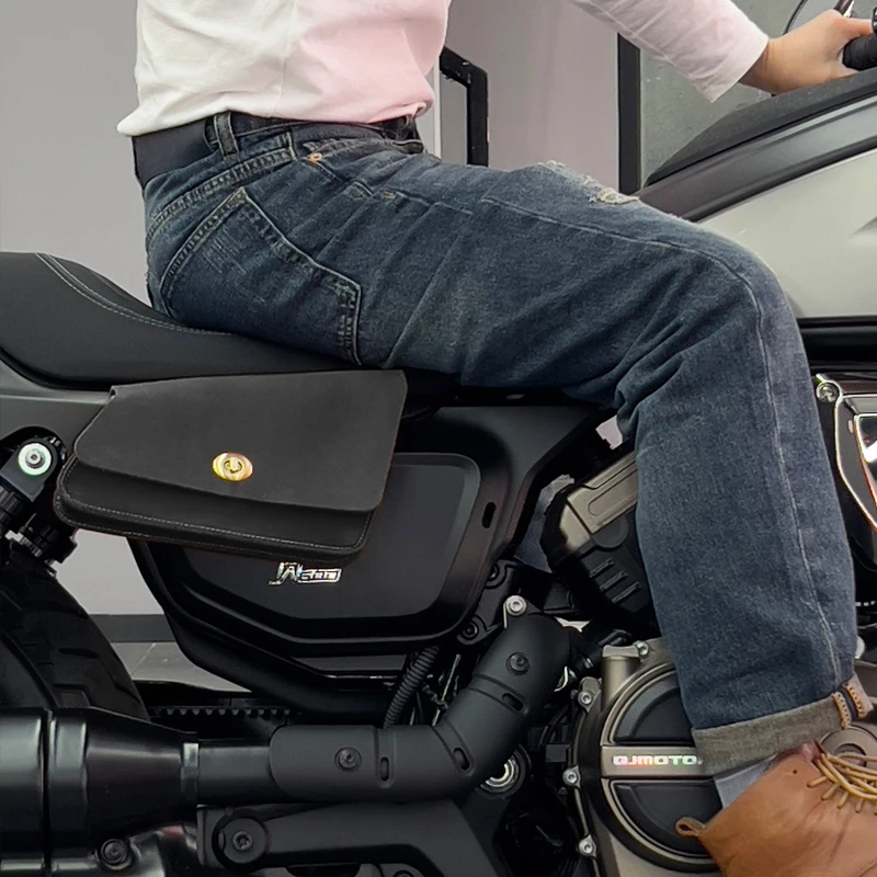 侧边包钱江闪600复古边盖包挂包改装配件牛皮储物边包