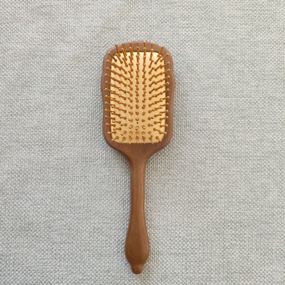 金丝绿檀大叶子气囊梳子实木美发梳子