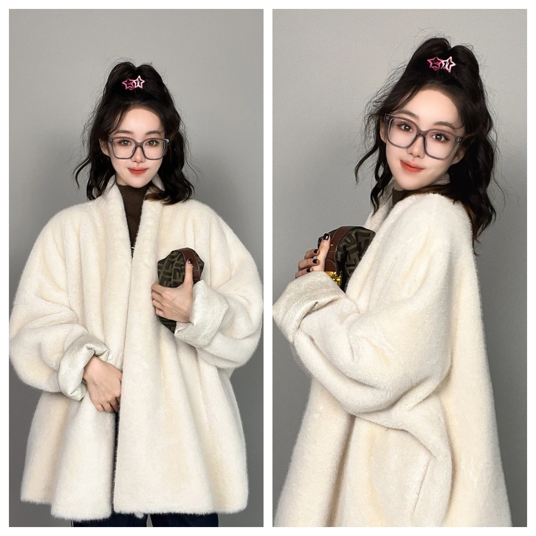 【PINK DEL】2024新款貂绒外套毛毛外套秋冬爆款高端女装冬季韩版