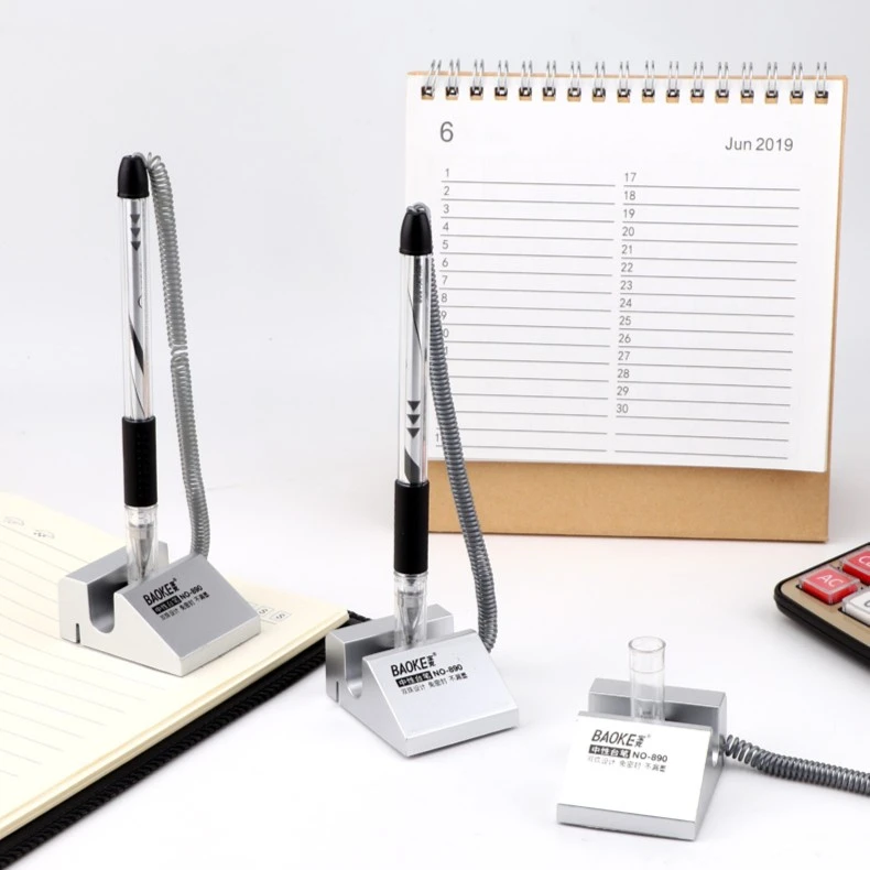 宝克桌面台笔办公中性笔0.5银行窗口柜台固定桌面签字笔精致NO890