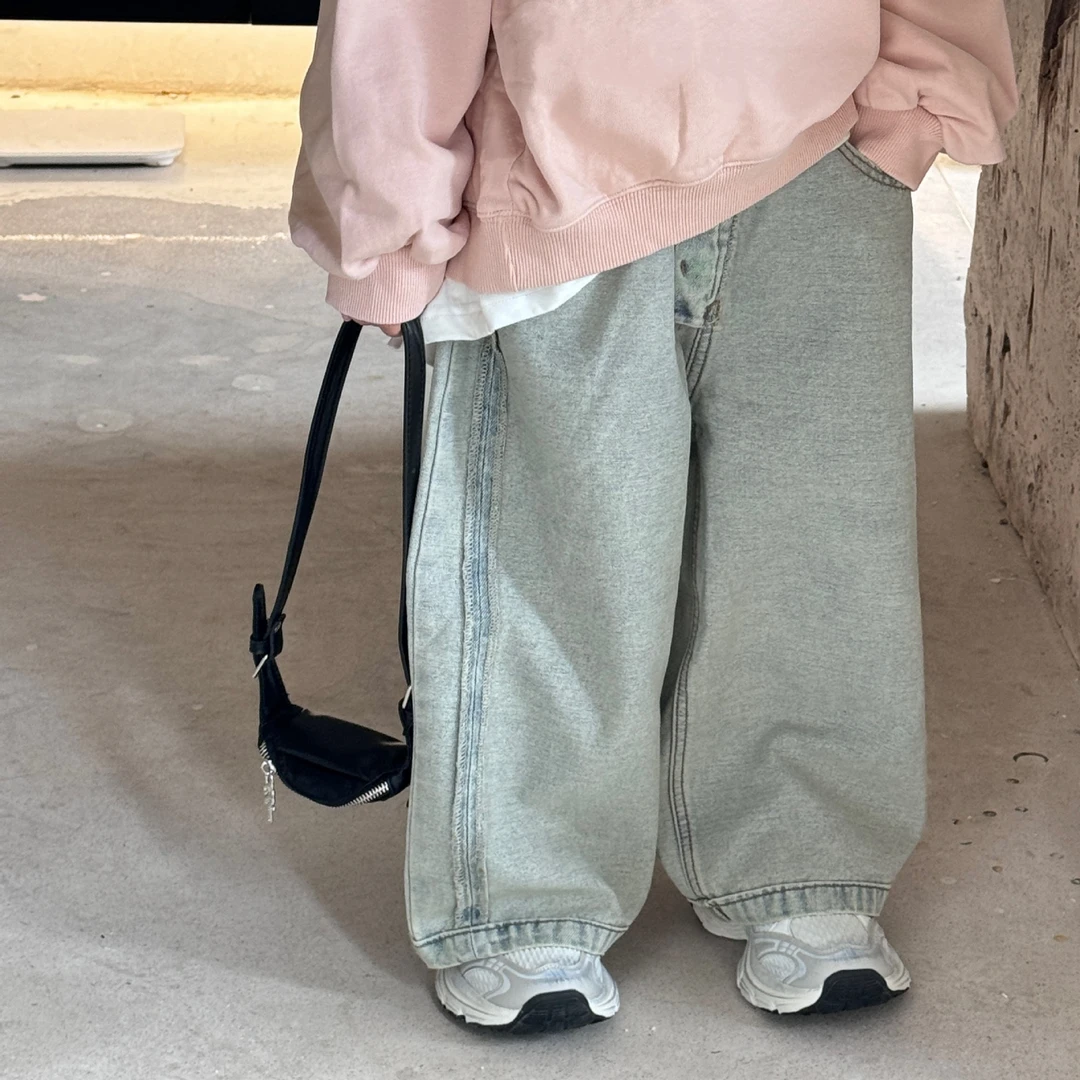 2024秋季新款男童时尚浅色百搭反穿牛仔裤儿童洋气简约长裤潮4038