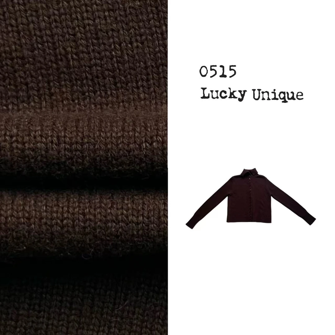 半糖摩卡 美丽诺羊毛混纺手工扣针织开衫FW2T2398