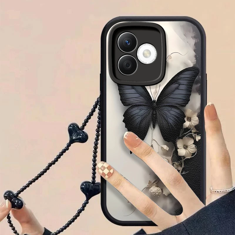 适用荣耀X60i手机壳全包防摔保护套软壳荣耀X60i烟雾蝴蝶硅胶新