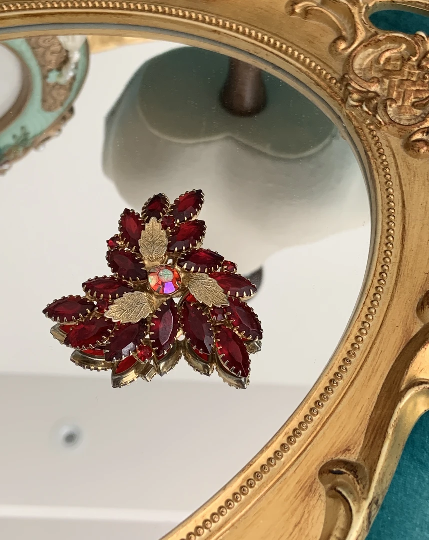 合金胸针 Vintage中古西洋回流Juliana朱莉安娜复古宫廷开背胸针
