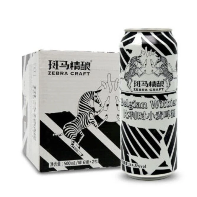 斑马精酿比利时小麦6000ml(500ml*12罐)啤酒同城送