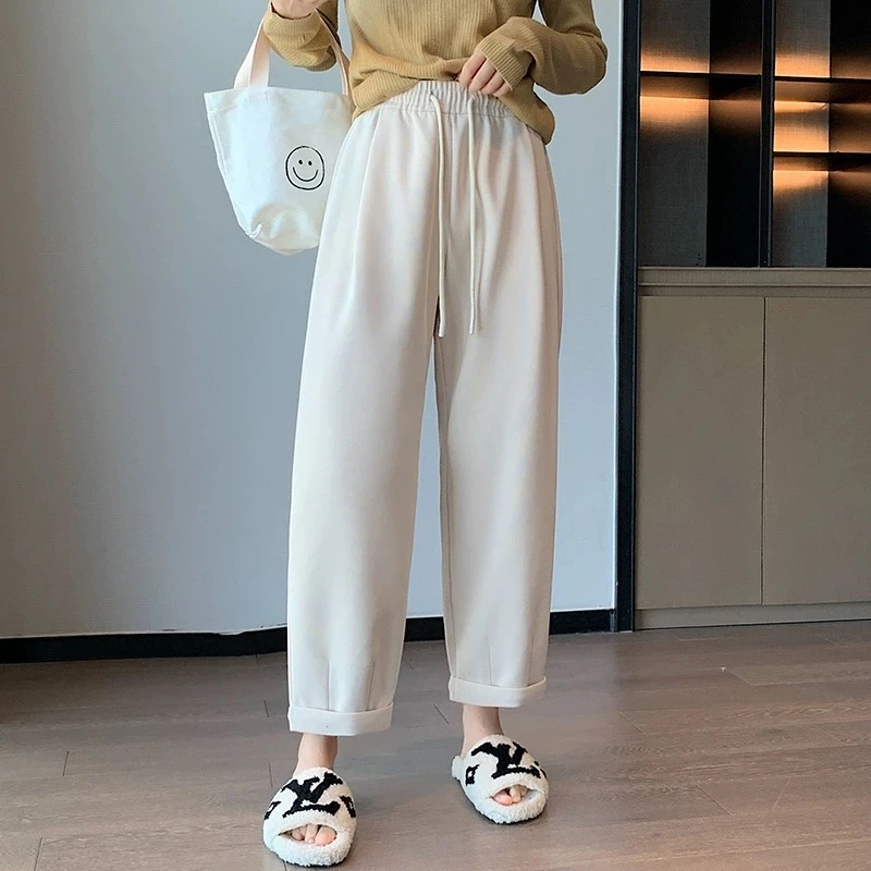 【卷边直筒裤】韩版高腰宽松显瘦百搭垂感休闲裤直筒裤女