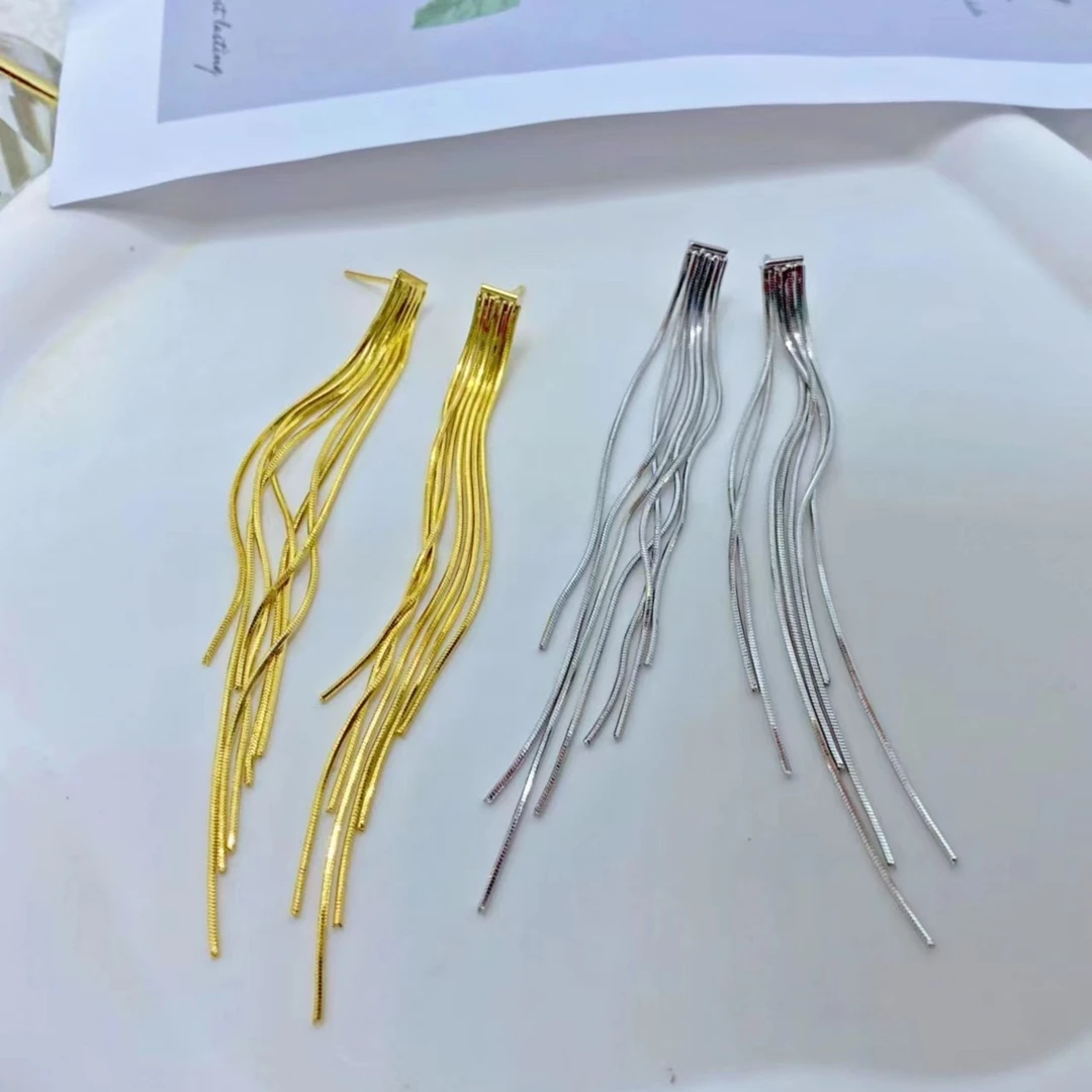铜合金耳饰 a065欧美时尚简约个性轻奢气质流苏耳环