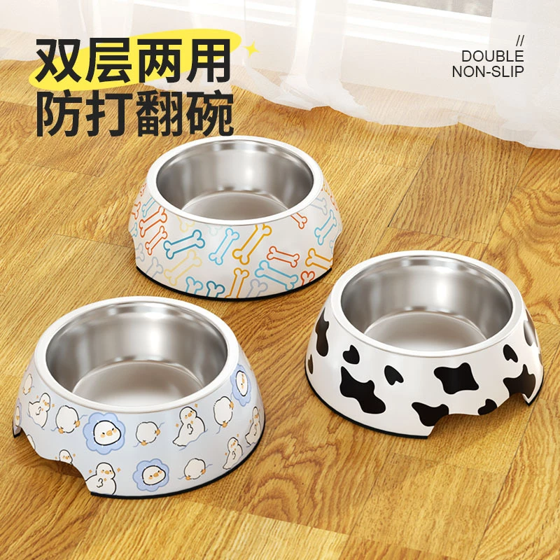 密胺碗吃饭狗碗专用狗粮两用碗宠物猫粮饭盆防打翻加厚狗盆猫碗