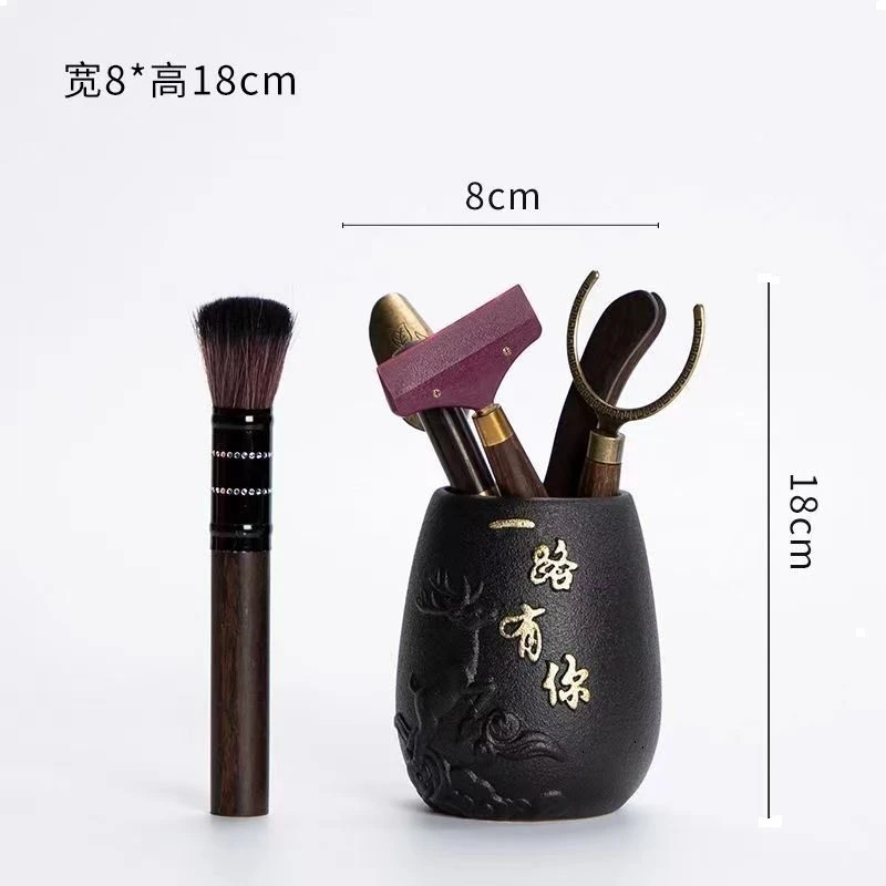 黑檀木六君子泡茶工具茶道6君子功夫旅行茶具配件大全茶针茶勺