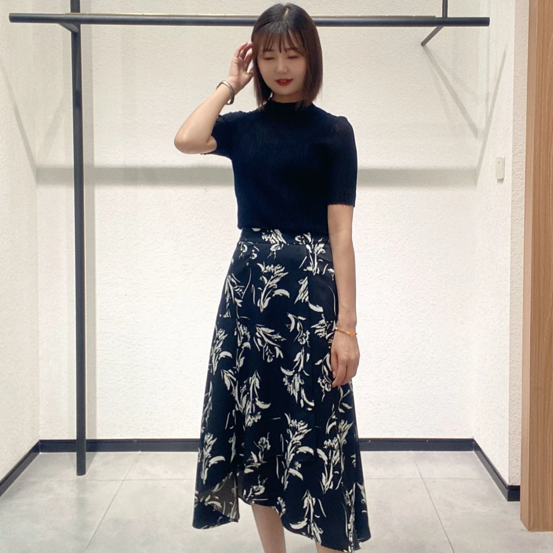 允硕2024夏季百搭印花女装半身裙