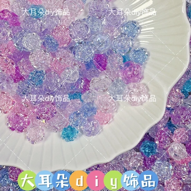限量色巴洛克冰透玫瑰花手工diy
