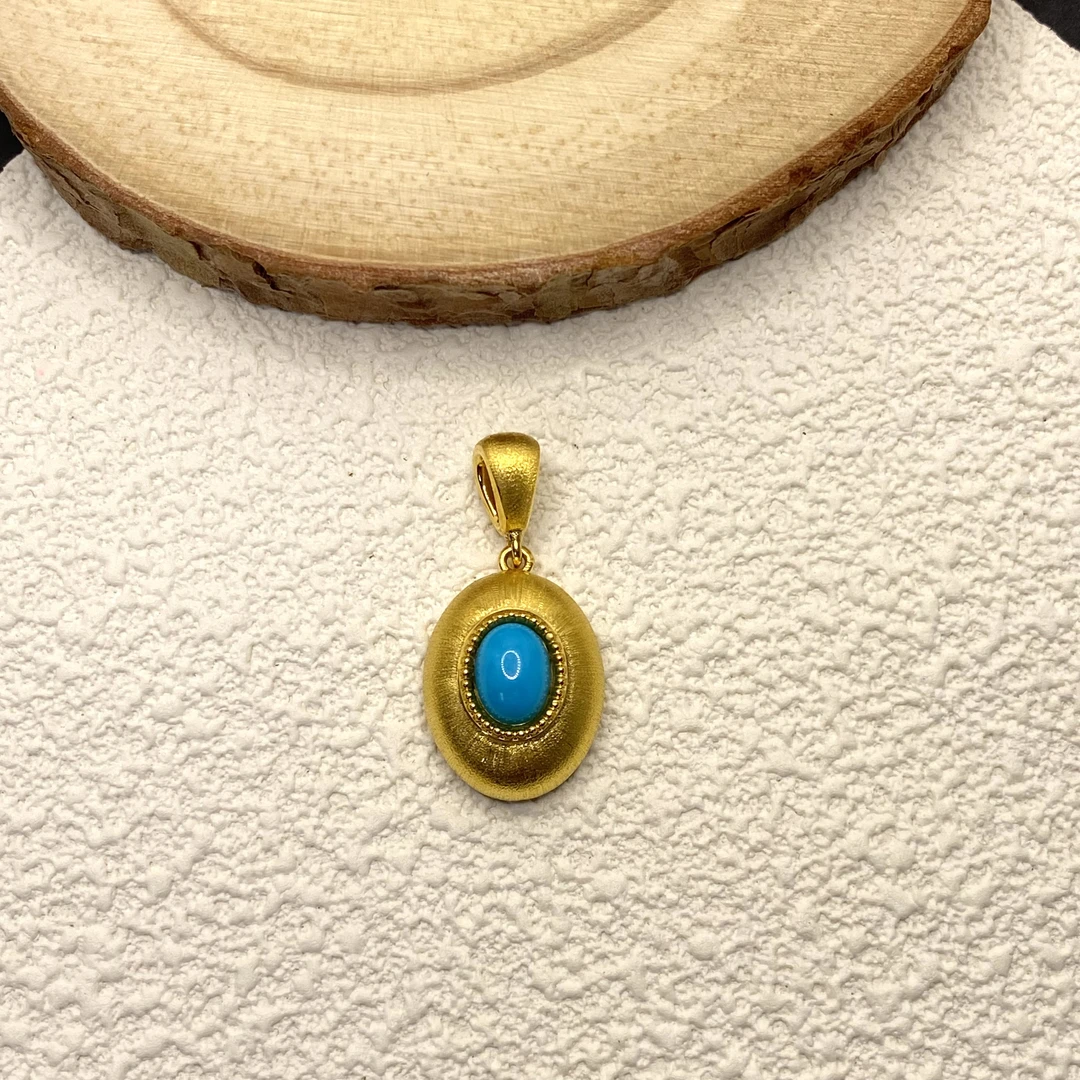 【金喜圆】 足金999 美松拉丝吊坠 /带证书钢印