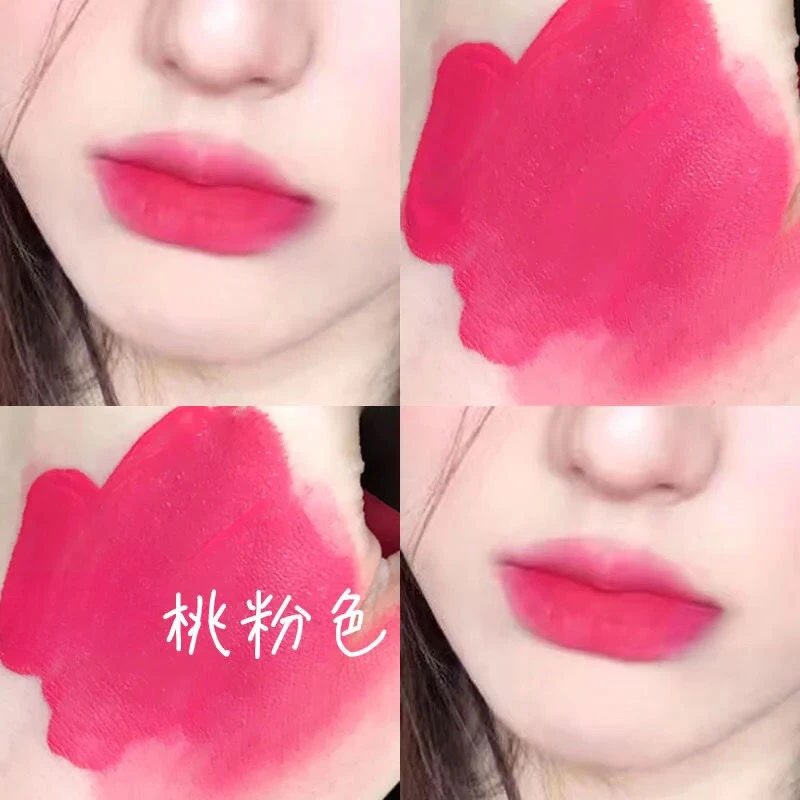 温柔女团桃粉色哑光唇釉丝绒雾面玫粉色素颜黄黑皮显白纯欲风