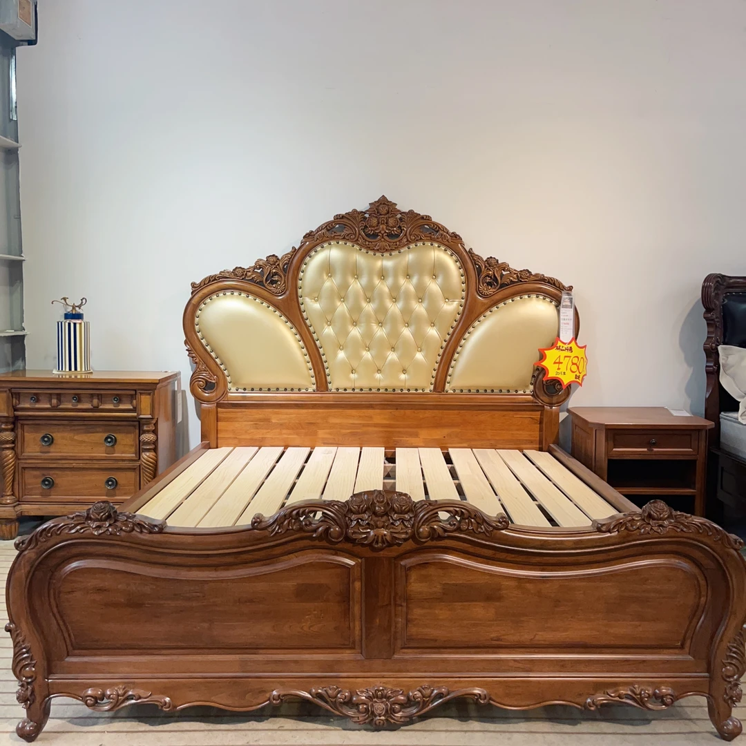 ZZX美式经典复古主卧雕花大双人床-2015-尺寸：2090*2140*1710