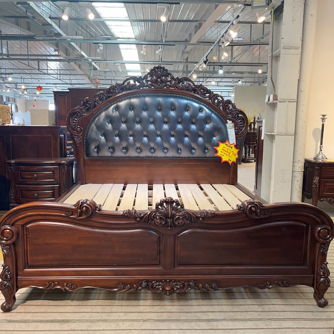 ZZX美式经典复古主卧雕花双人大床-2018-尺寸：2118*2147*1750