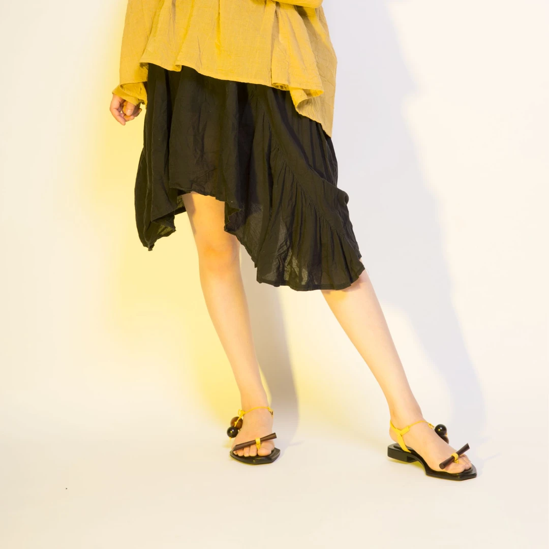 CHULISHANA  陌上 黄色 平底舒适凉鞋