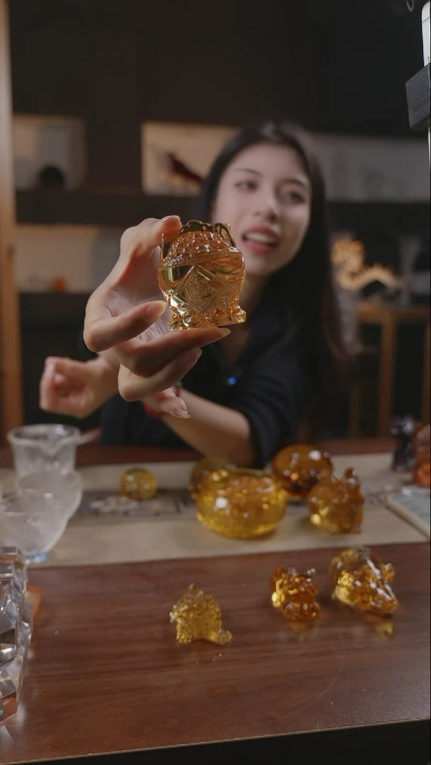 【闪购商品】琉璃手工艺品慧****愈琉璃聚宝盆