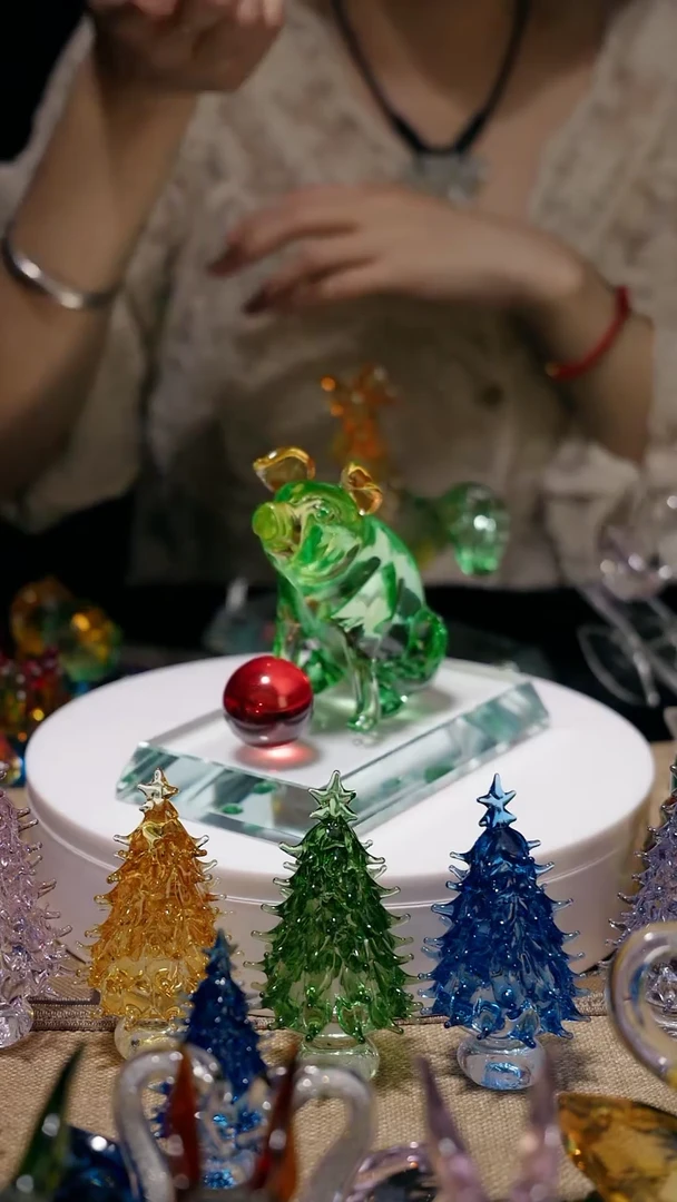 【闪购商品】琉璃炫彩转运珠猪猪摆件