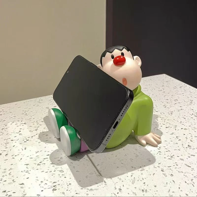 胖虎手机支架懒人手机座手办模型可爱桌面摆件公仔潮玩礼物送朋友