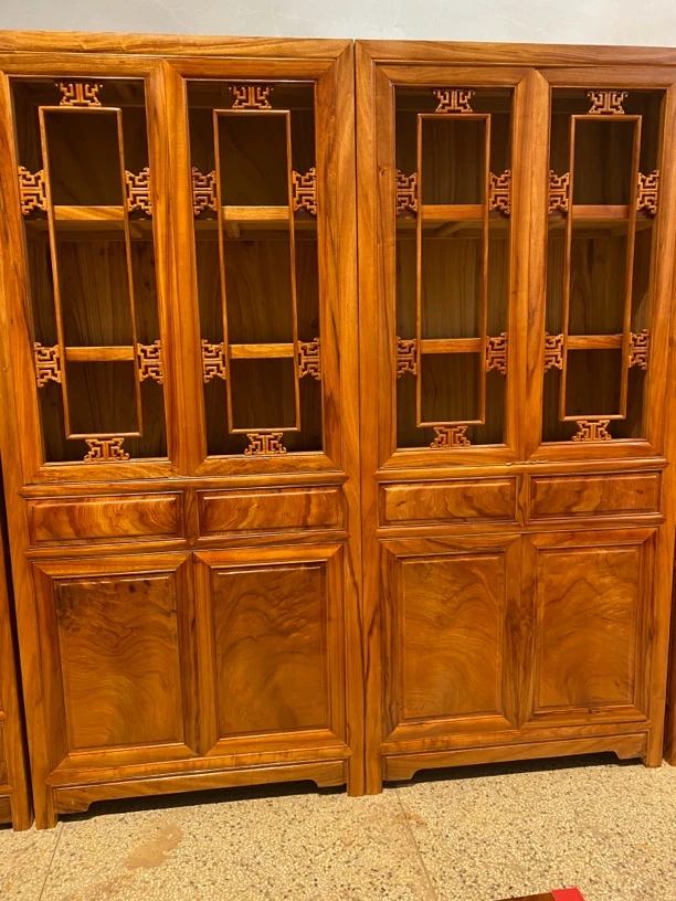 书柜樟木书柜古典书柜全香樟木实木榫卯长90宽38高200厘米