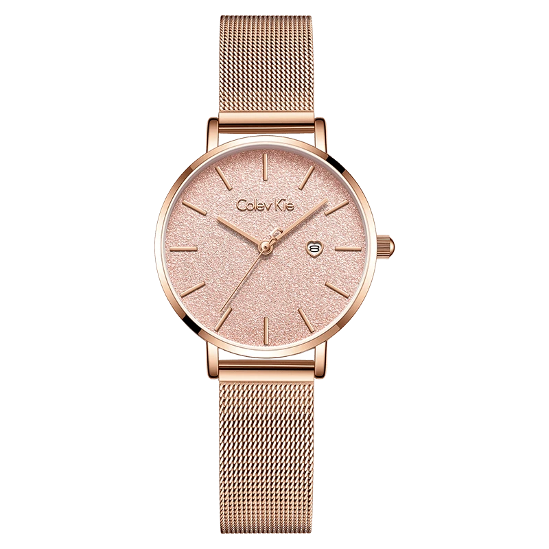 正品Colevkie满天星空轻奢百搭手表气质经典防水女表8037
