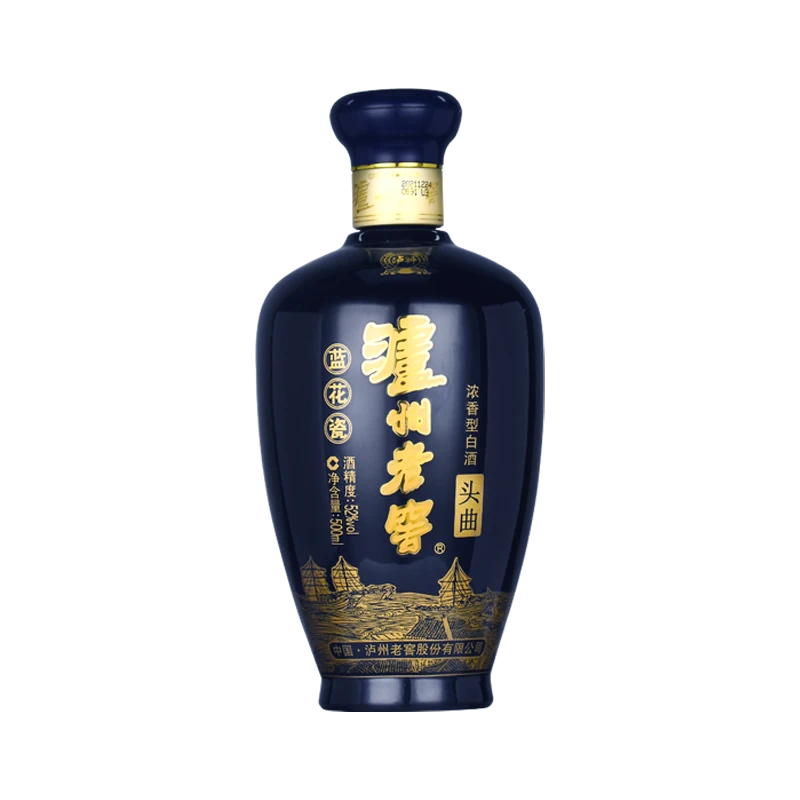 泸州老窖【酒水节】头曲蓝花瓷 浓香型白酒纯粮酒聚餐送礼52度500ml
