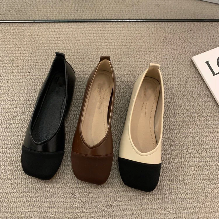 2025早春新款瓢鞋温柔玛丽珍奶奶鞋平底单鞋百搭小香浅口豆豆鞋