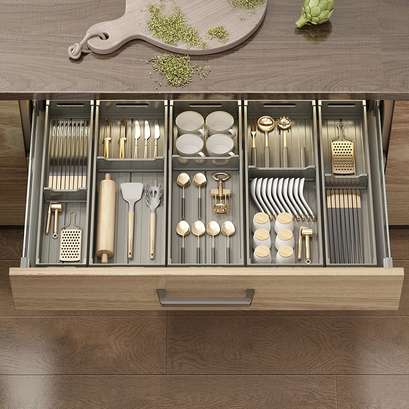 厨房抽屉收纳分隔橱柜内置分格勺子筷子餐具刀叉置物架碗筷收纳盒