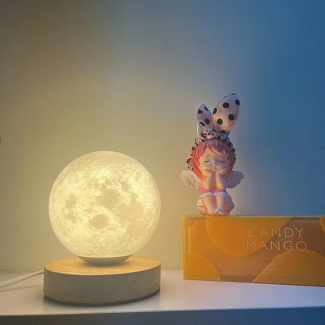月球小夜灯儿童房氛围灯床头灯创意生日礼物温馨台灯北欧月亮灯
